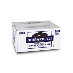 Ghirardelli Sweet Ground White Chocolate Flavor Mix 25 lb MPN 62029 - Click Image to Close