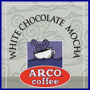 ARCO White Chocolate Mocha Flavored Decaf Coffee Whole Bean Trial Size 1.75 oz - Click Image to Close