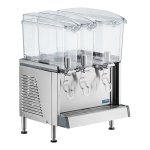 Crathco Triple Bowl Premix Cold Beverage Dispenser with (1) 4.75 Gallon Hopper, (2) 2.4 Gallon Hoppers, BPA-Free Lids, and Agita