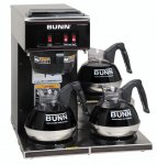 Bunn VP17-3 Black Pourover Coffee Machine 3 lower warmers 13300.0013