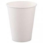 Solo 378W-2050 White 8 oz Poly-coated Hot Paper Cups 1000 ct