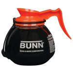 Bunn 42401.0203 64 oz Glass Coffee Decanter 12 cup Orange Handle with RFID 3 ct