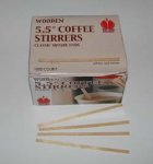 5.5 inch Wood Stir Stick 5-1/2 \" Long Stirrer flat end 1000 ct