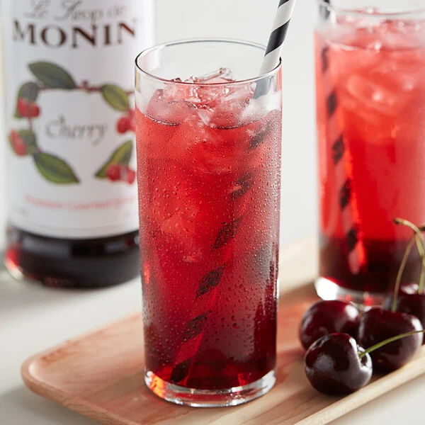 Monin Premium Cherry Flavoring / Fruit Syrup 1 Liter, 4 per case