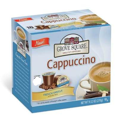 Grove Square French Vanilla Cappuccino K cups 6 18 ct ...